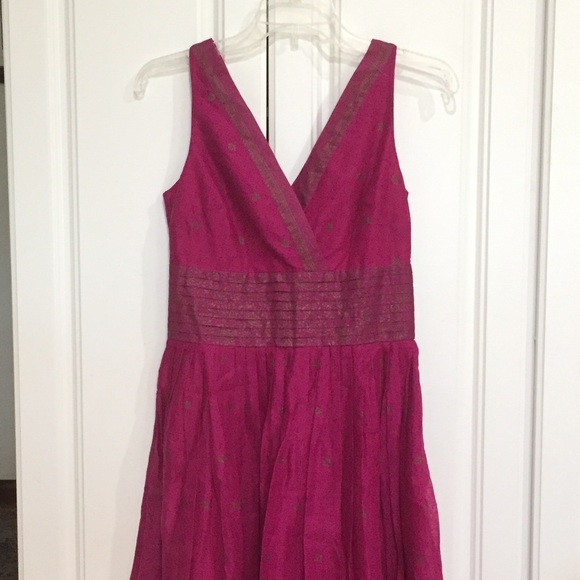 NWOT Isaac Mizrahi fuchsia and gold dress size 2 - Picture 5 of 11
